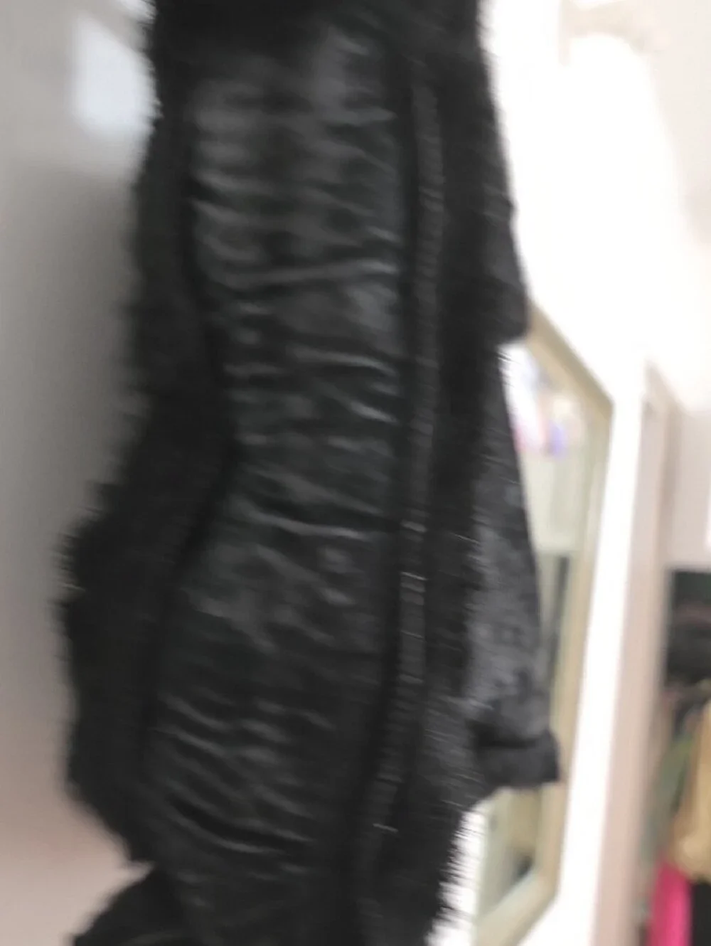 Black Faux Fur Tote Bag - Women's Fashion Handbag